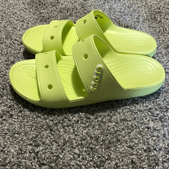 Lime Green Croc Sandals - Picture 3 of 4